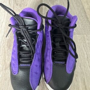Jordan Black and Purple Athletic Shoes